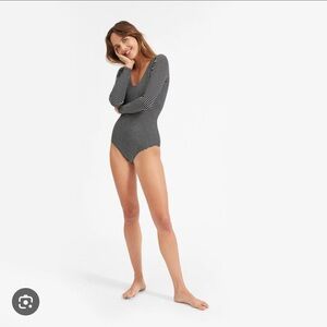 Everlane Striped Long Sleeve Bodysuit